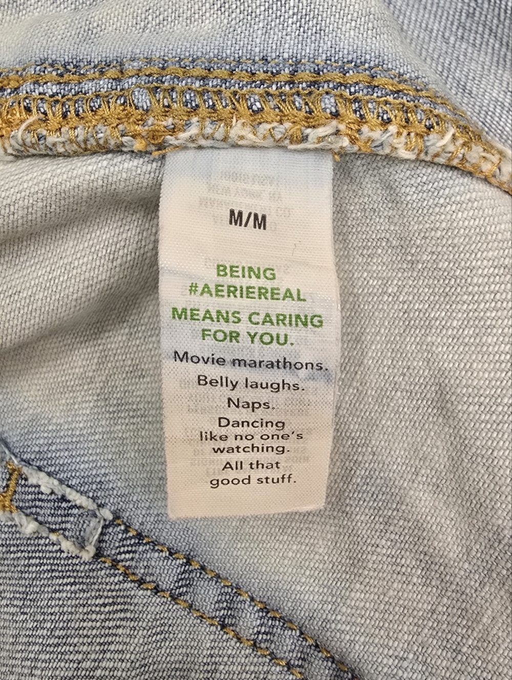 Aerie Denim Cargo Micro Mini Skirt M Blue Distressed - Picture 8 of 11